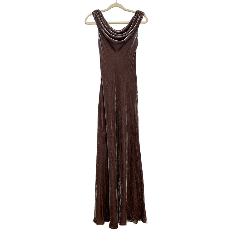 NWT REFORMATION Elvie Velvet Maxi Dress in Magnetic. Size 4 - Picture 5 of 10